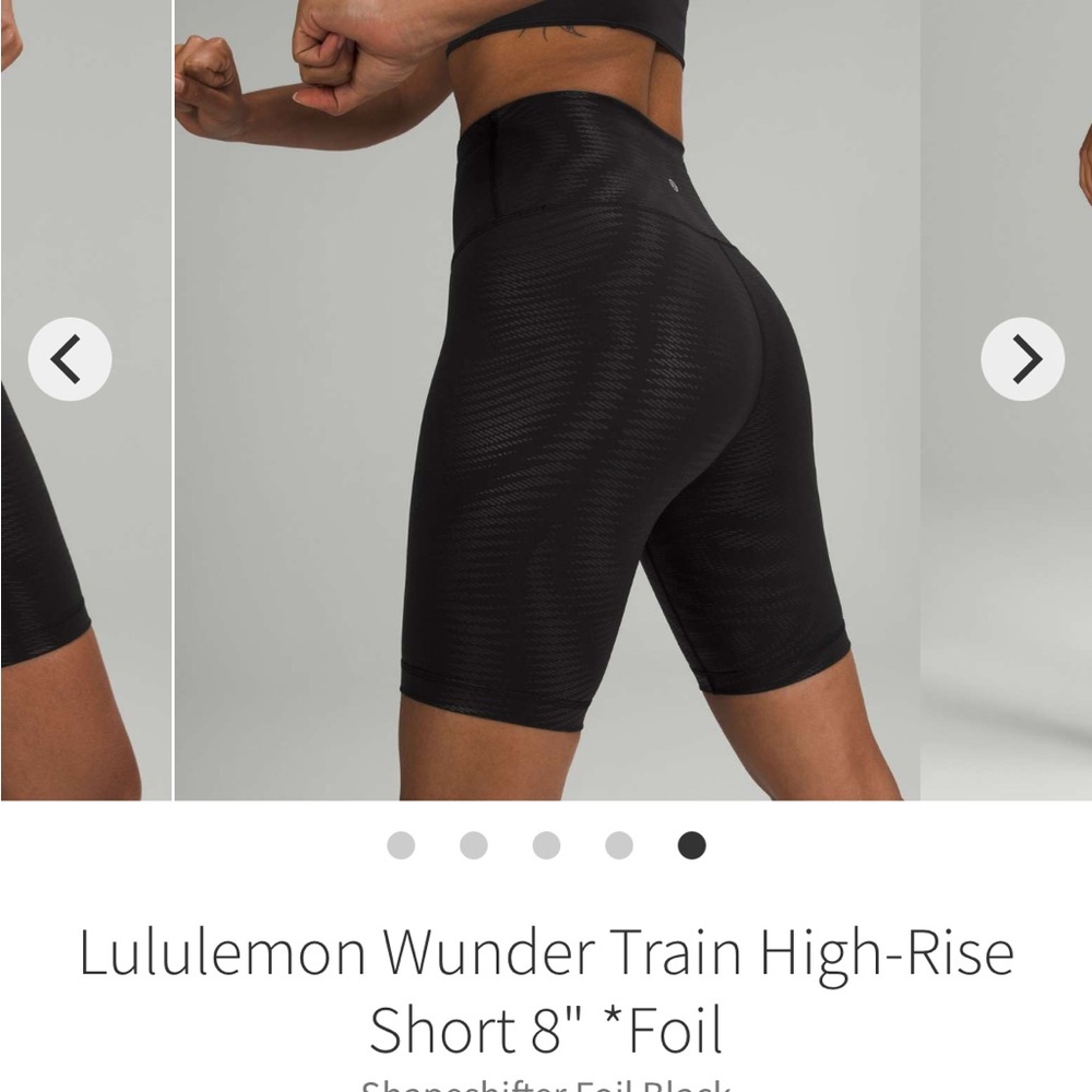 Lululemon Wunder Train High Rise Short Sz 8 in Shapeshifter Black Foil 8” - Picture 7 of 7